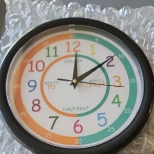 Colorful Wall Clock with Black Frame